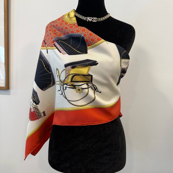 Hermès Paris Carriage Print Silk Scarf - Picture 12 of 12
